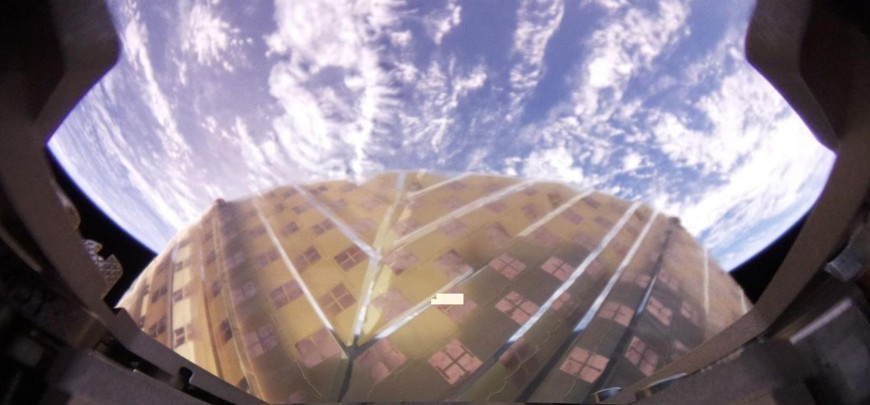 OrigamiSat-2: deployed antenna observed in orbit